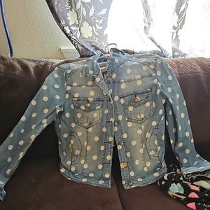 Polka Dot Denim Jacket
